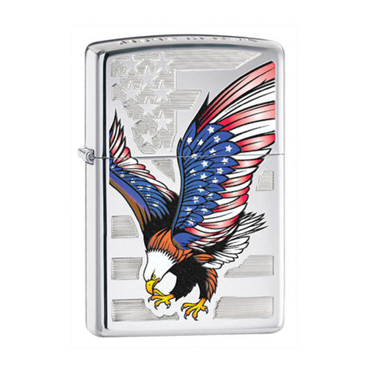 Picture of ZIPPO LIGHTER # 28449 EAGLE FLAG