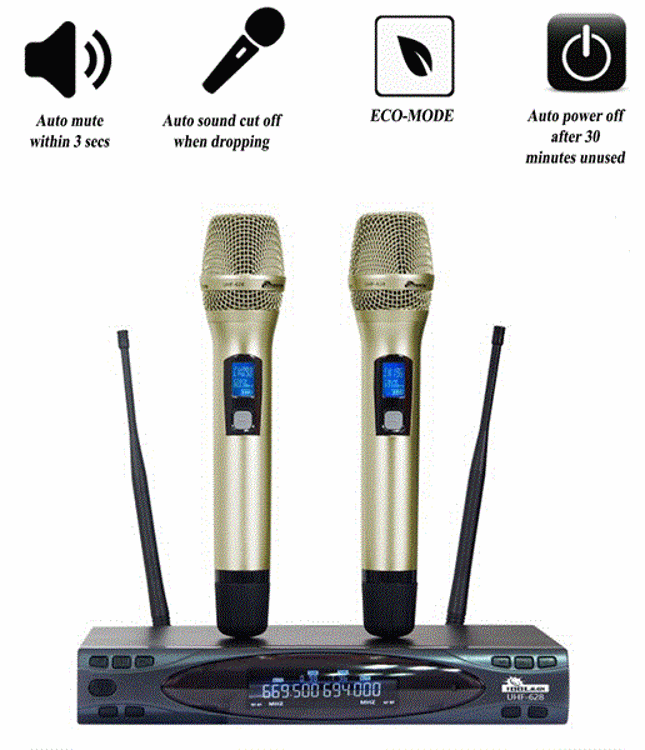 Picture of IDOLmain UHF-628 Dual Karaoke Microphone