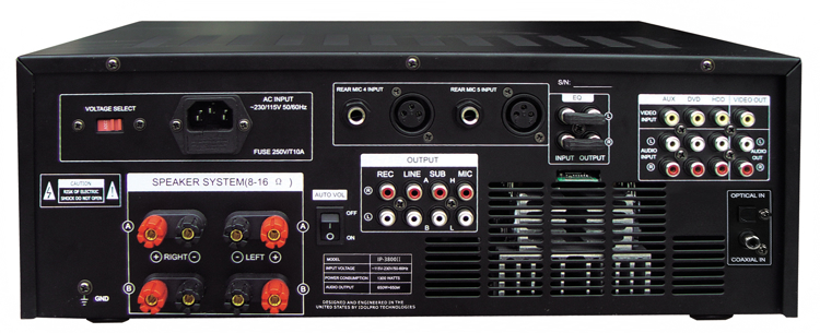 Picture of IDOLpro IP-3800 II 1300W Professional Digital Echo Mixing Amplifier With Optical Input,Separate Repeat & Delay Control