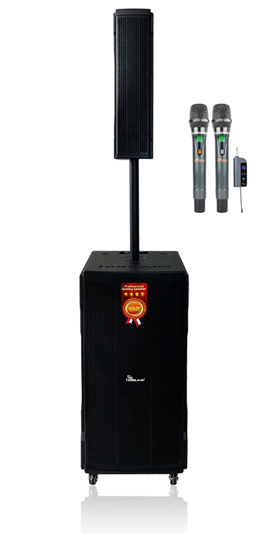 Picture of IDOLmain IPS-DJ11 Array Portable Rechargeable Bluetooth Karaoke Tower Speaker With Dual Wireless Microphones New 2025