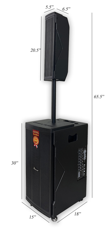 Picture of IDOLmain IPS-DJ11 Array Portable Rechargeable Bluetooth Karaoke Tower Speaker With Dual Wireless Microphones New 2025